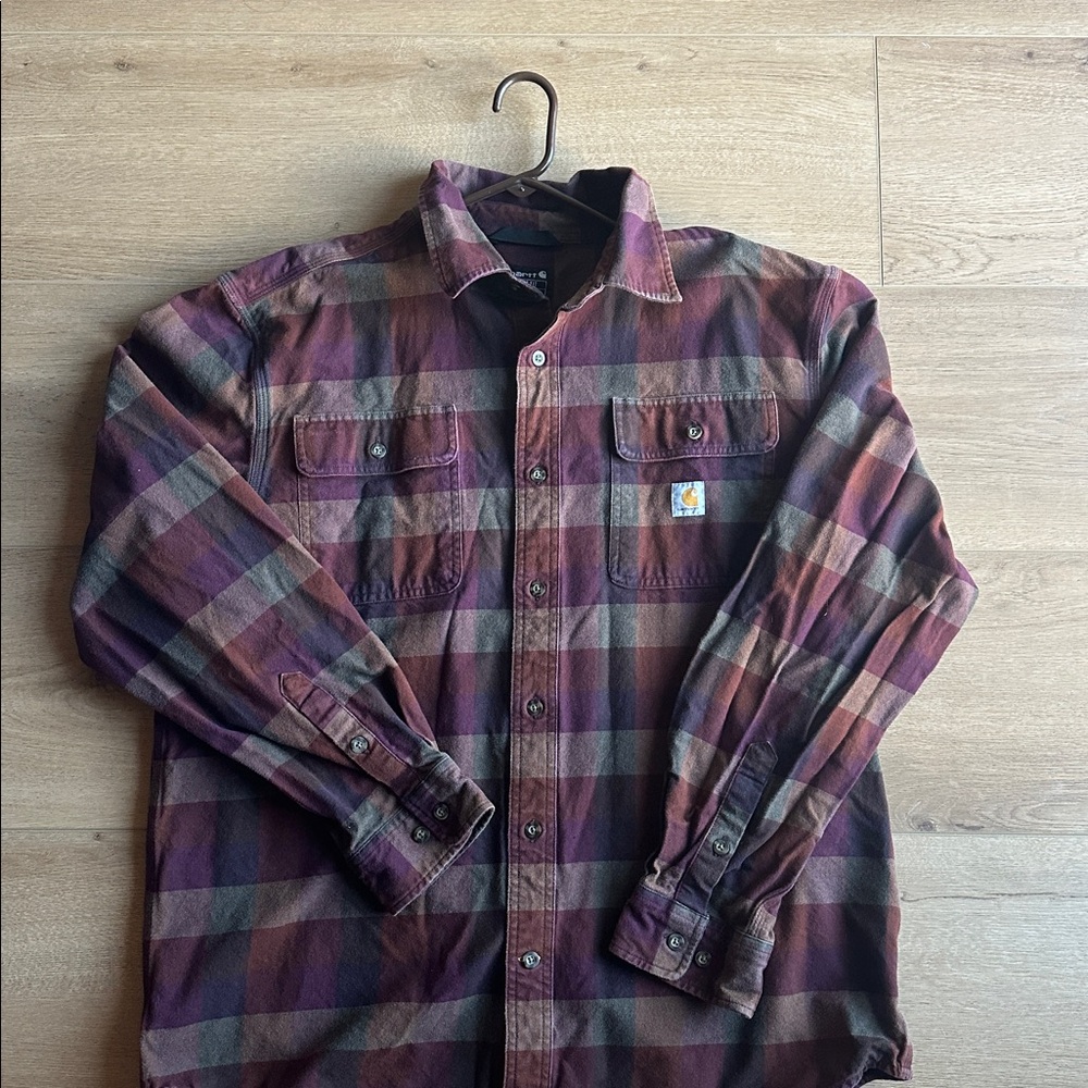 Carhartt Burgundy and Black Checkered Shirt